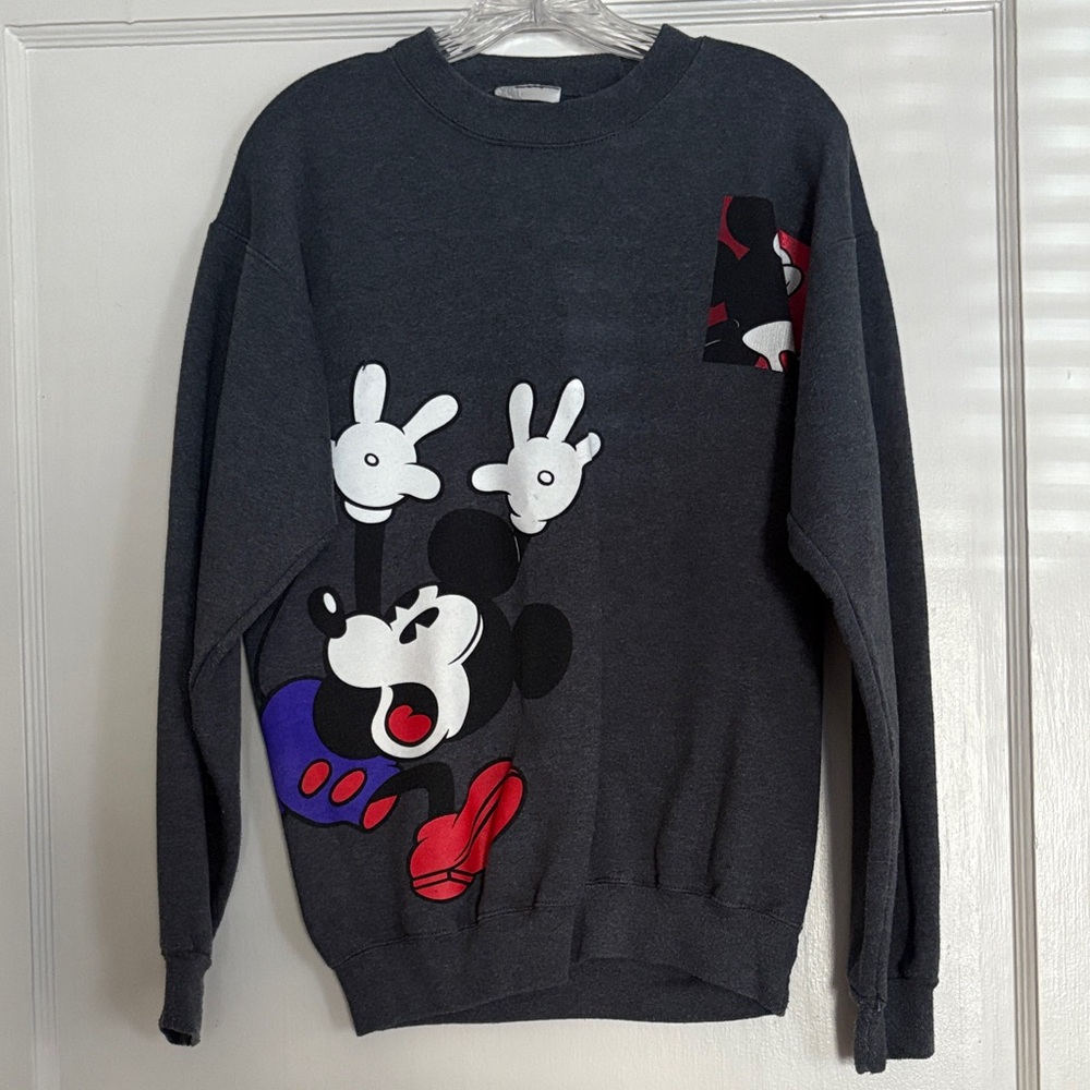 Disney Charcoal Mickey Mouse Crewneck Sweatshirt
